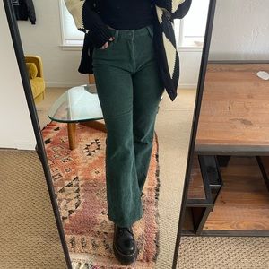 Olive green bootleg Motel Corduroys
